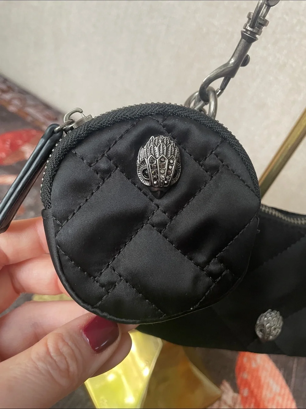 Kurt Geiger London Multi in One Quilted Black Crossbody Bag Coin Pouch Festival